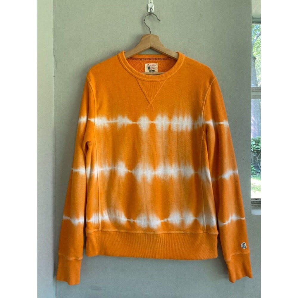 Todd Snyder Champion Midweight Pocket Sweatshirt Cotton Orange Tie Dye Men Sz M